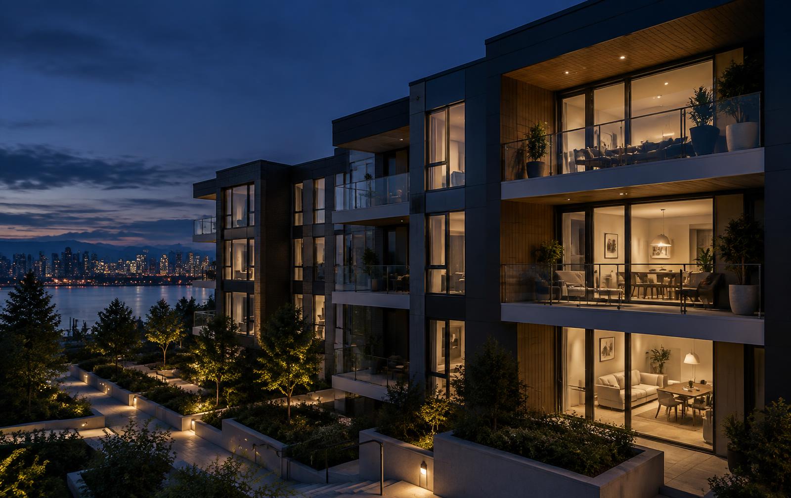 Modern multi-unit investment rental property exterior